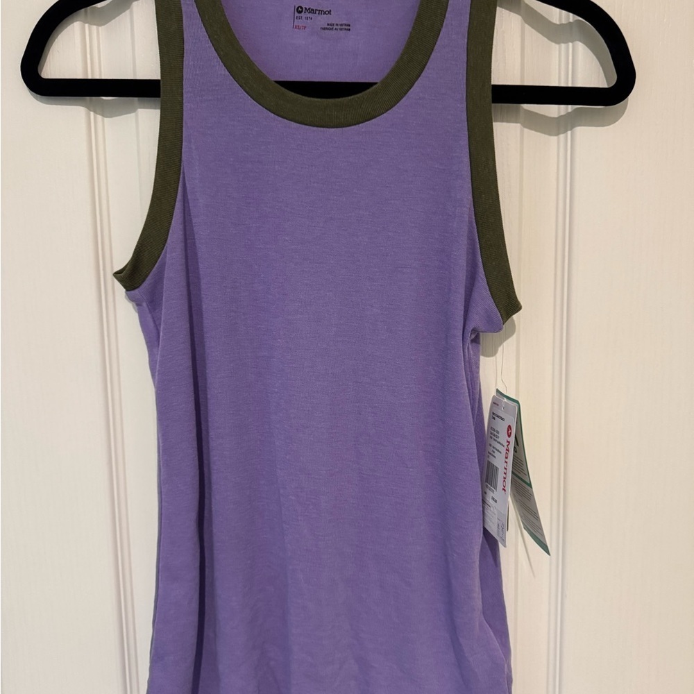 Marmot Lavender and Olive Tank Top